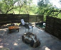 Swimming pool/ fireplace at Treetop cabin - Gnu Ranch